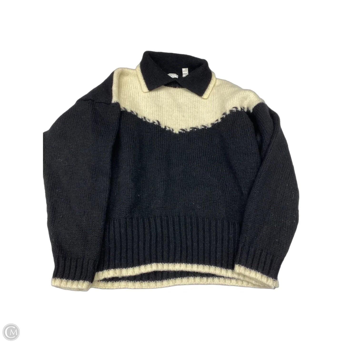 Sweater By Esprit In Black & Cream, Size: S