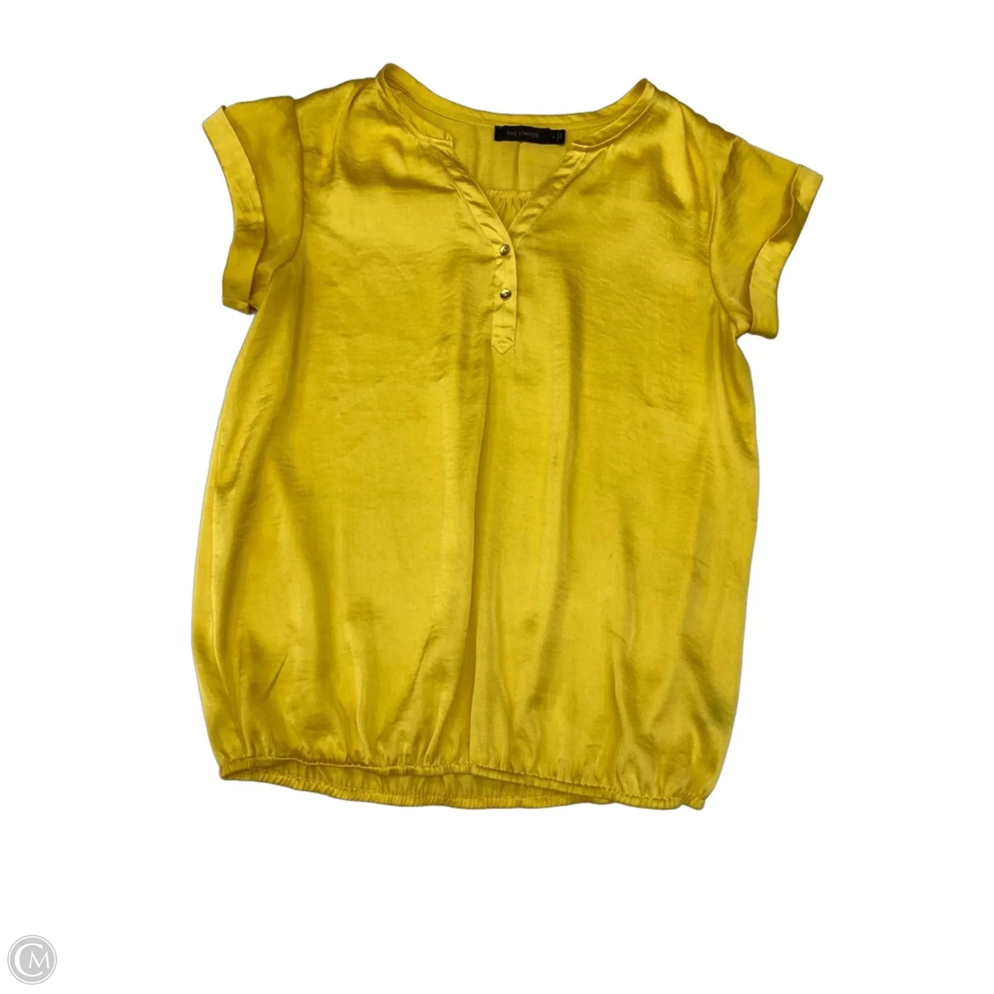 Blouse Short Sleeve By Limited In Yellow, Size: M