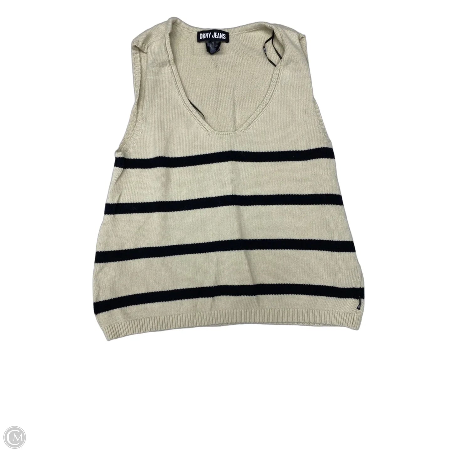 Top Sleeveless By Dkny In Black & Tan, Size: M
