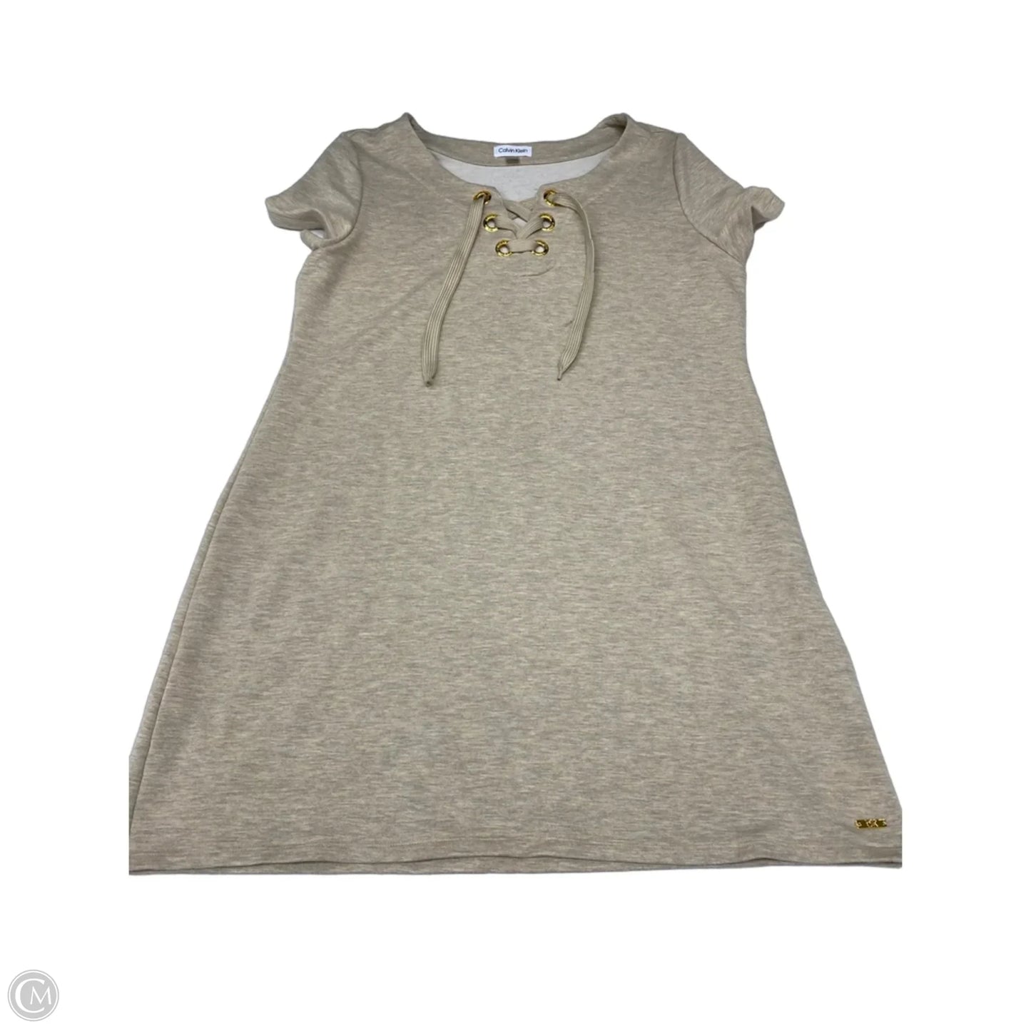 Dress Casual Short By Calvin Klein In Beige, Size: Xl