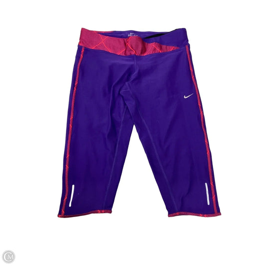 Athletic Capris By Nike Apparel In Purple, Size: L