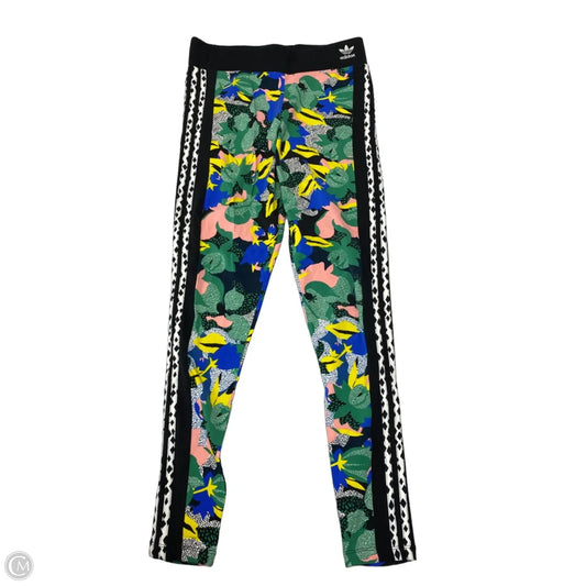 Athletic Leggings By Adidas In Floral Print, Size: M