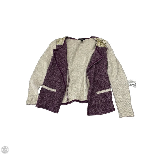 Cardigan By Style And Company In Cream & Purple, Size: Sp