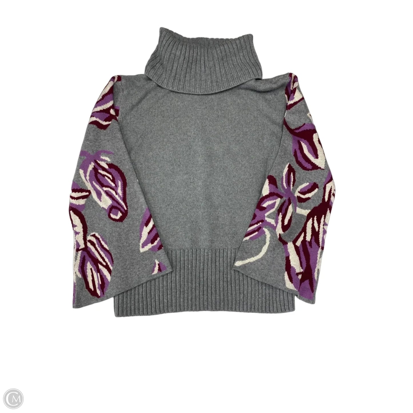 Sweater By Cabi In Grey & Purple, Size: Xs