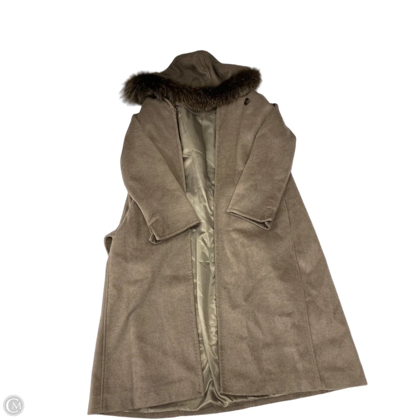 Coat Wool By Ellen Tracy In Brown, Size: L