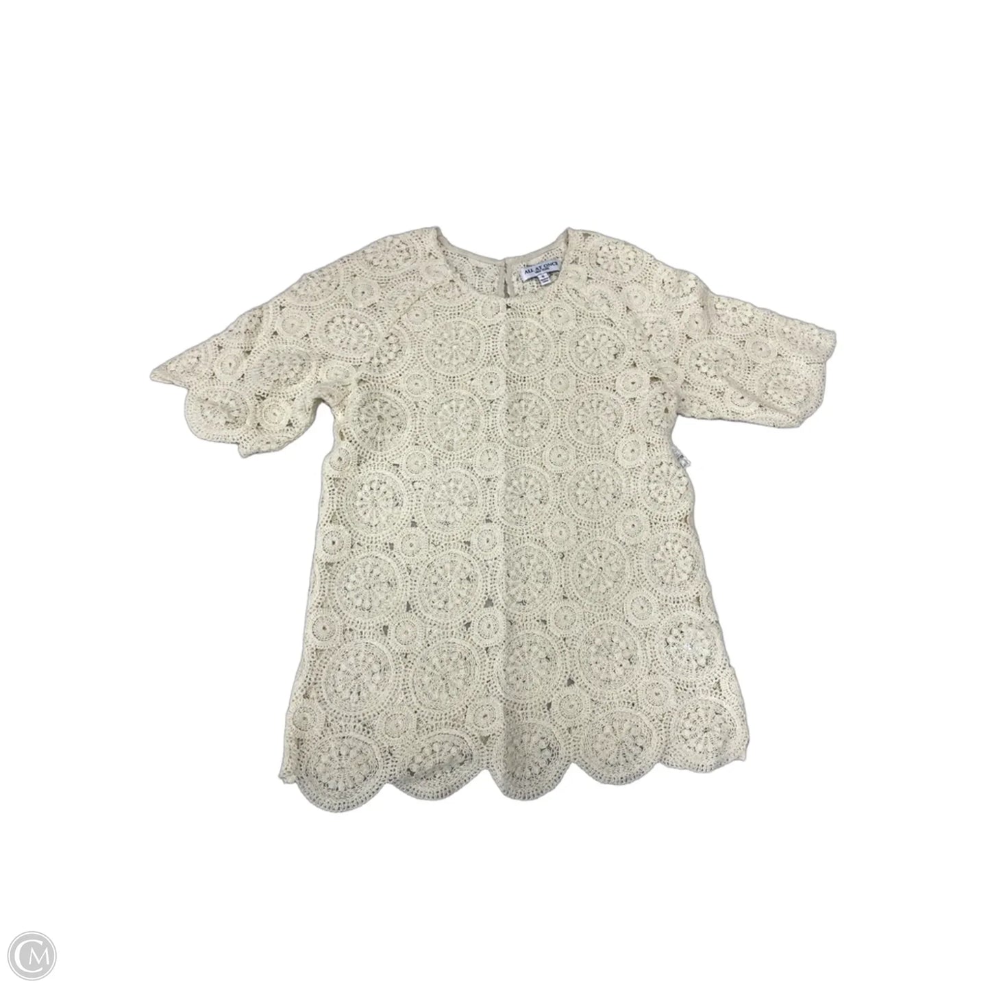 Sweater Short Sleeve By Clothes Mentor In Cream, Size: S