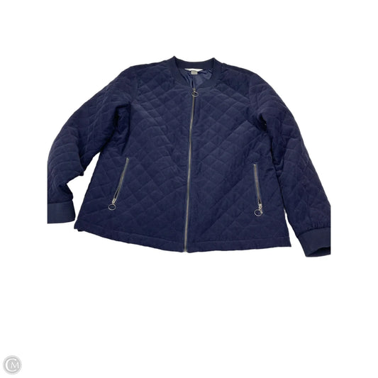 Jacket Puffer & Quilted By Christopher And Banks In Navy, Size: L