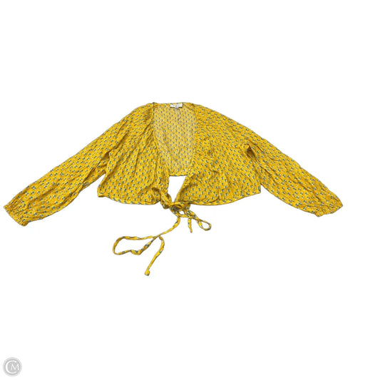 Top Long Sleeve By Rhode In Yellow, Size: 2x
