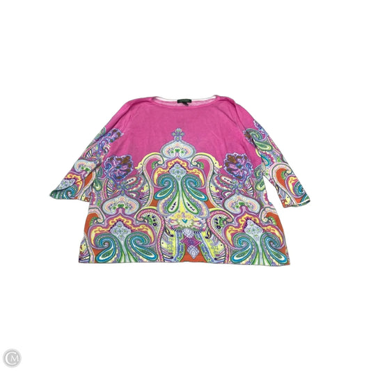 Top 3/4 Sleeve By Lauren By Ralph Lauren In Paisley Print, Size: 3x
