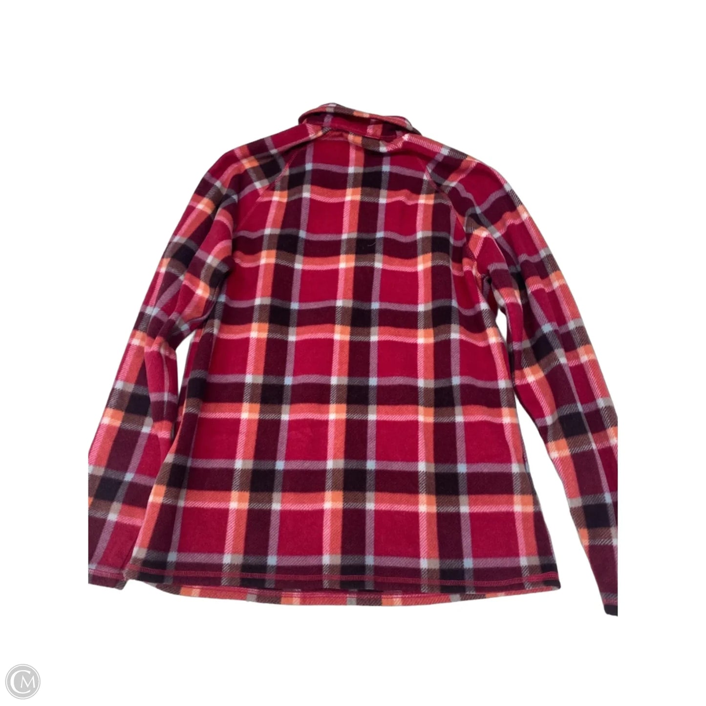 Jacket Fleece By Eddie Bauer In Plaid Pattern, Size: M