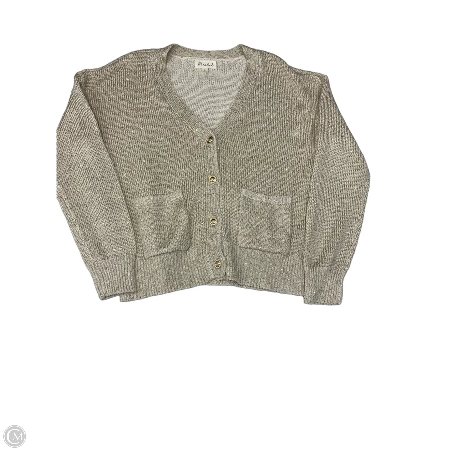 Sweater Cardigan By Marled In Gold, Size: L