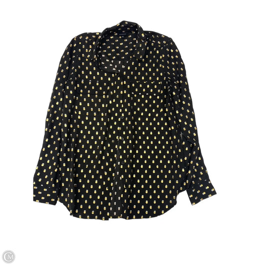 Blouse Long Sleeve By Who What Wear In Polkadot Pattern, Size: S
