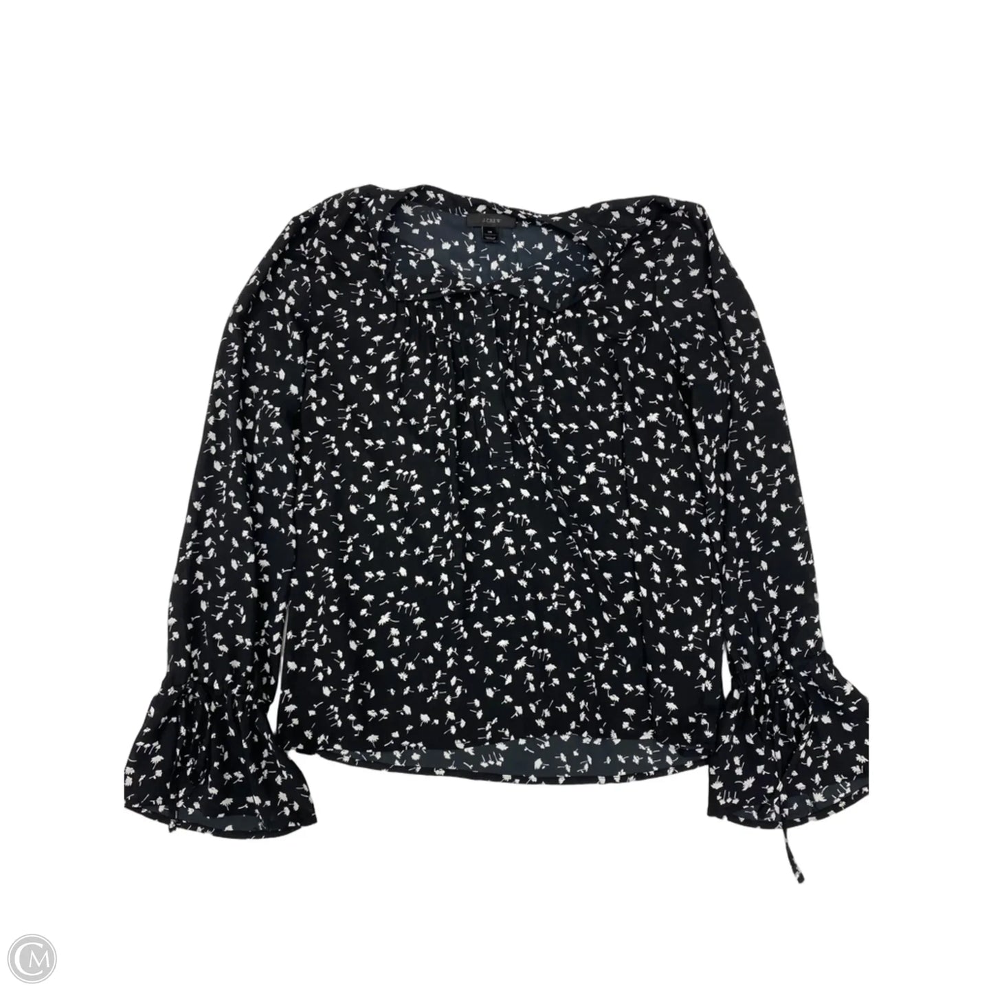 Blouse Long Sleeve By J. Crew In Black & White, Size: Xs