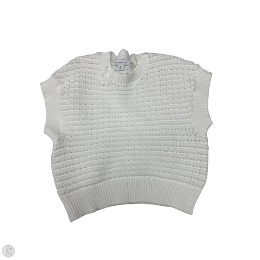 Sweater Short Sleeve By Liz Claiborne In White, Size: M