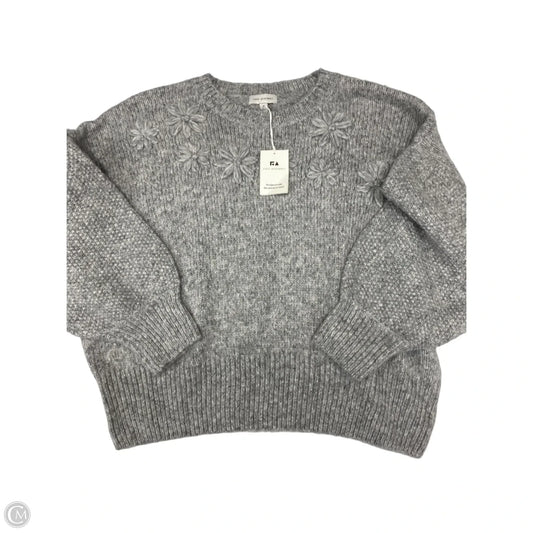 Sweater By Free Assembly In Grey, Size: 3x