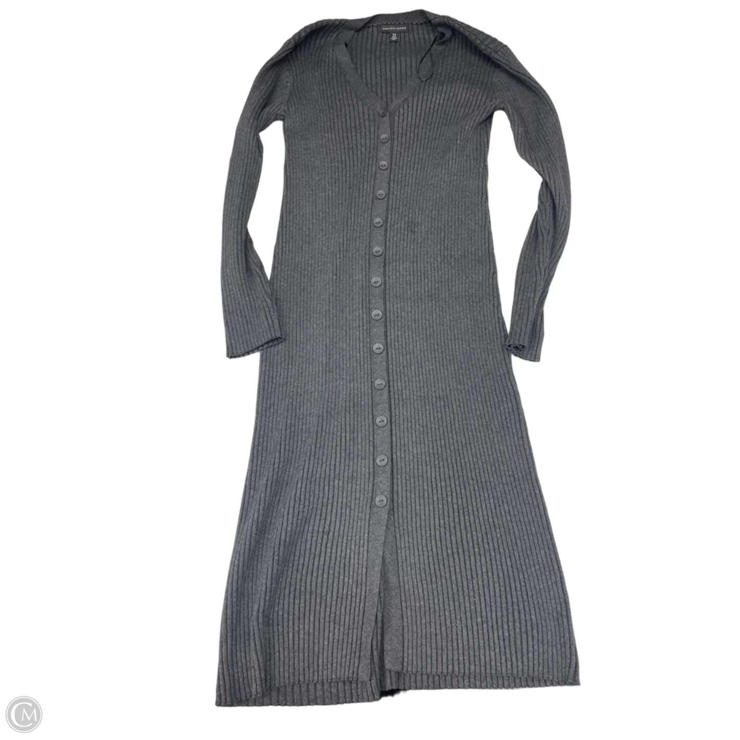 Dress Sweater By Saks Fifth Avenue In Grey, Size: M