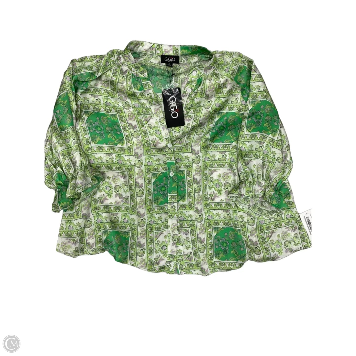 Blouse 3/4 Sleeve By Gigio In Green, Size: S