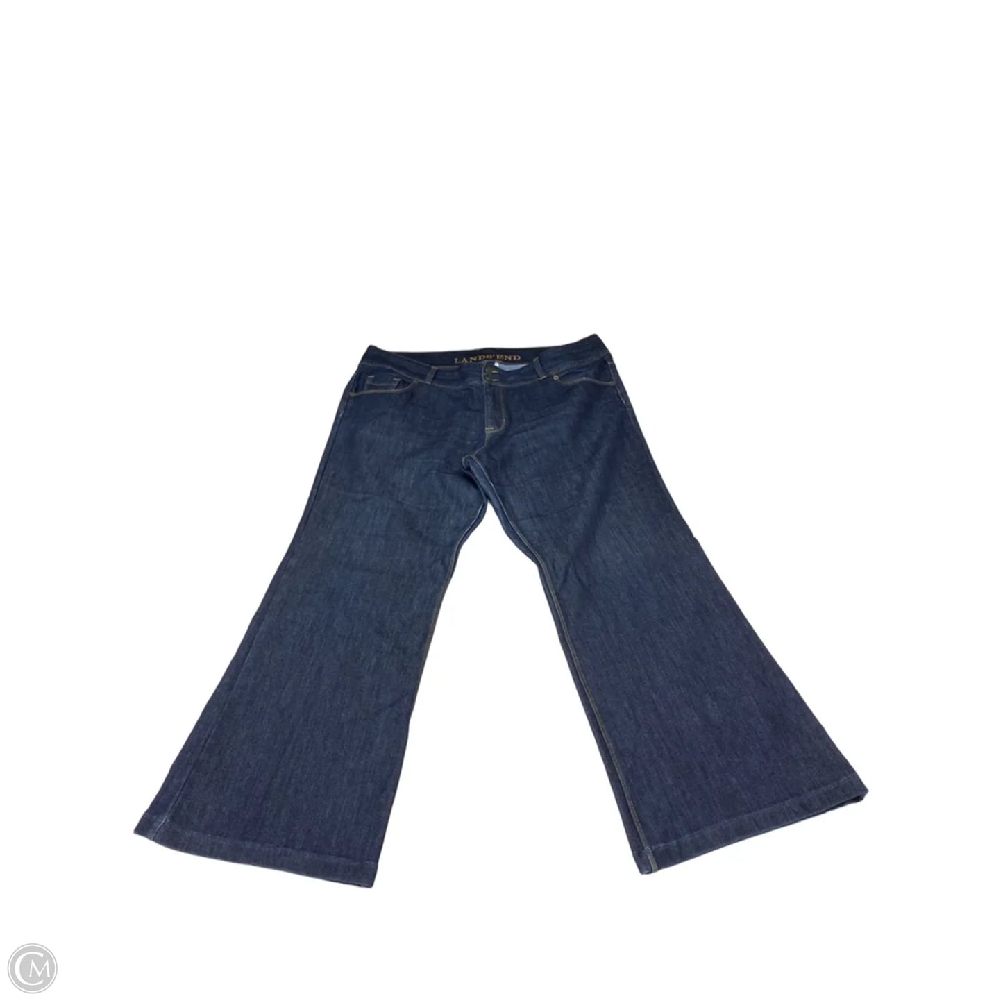 Jeans Wide Leg By Lands End In Blue Denim, Size: 18