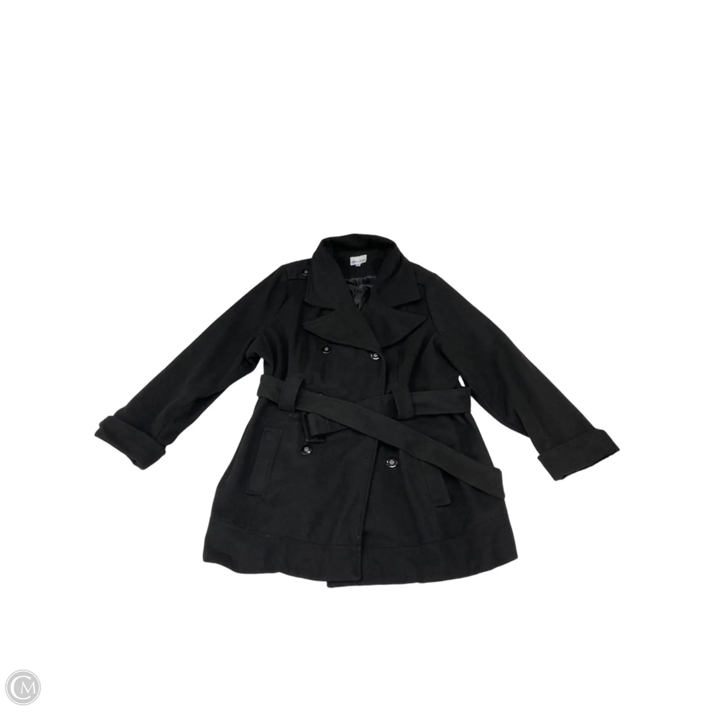 Coat Peacoat By Clothes Mentor In Black, Size: 2x
