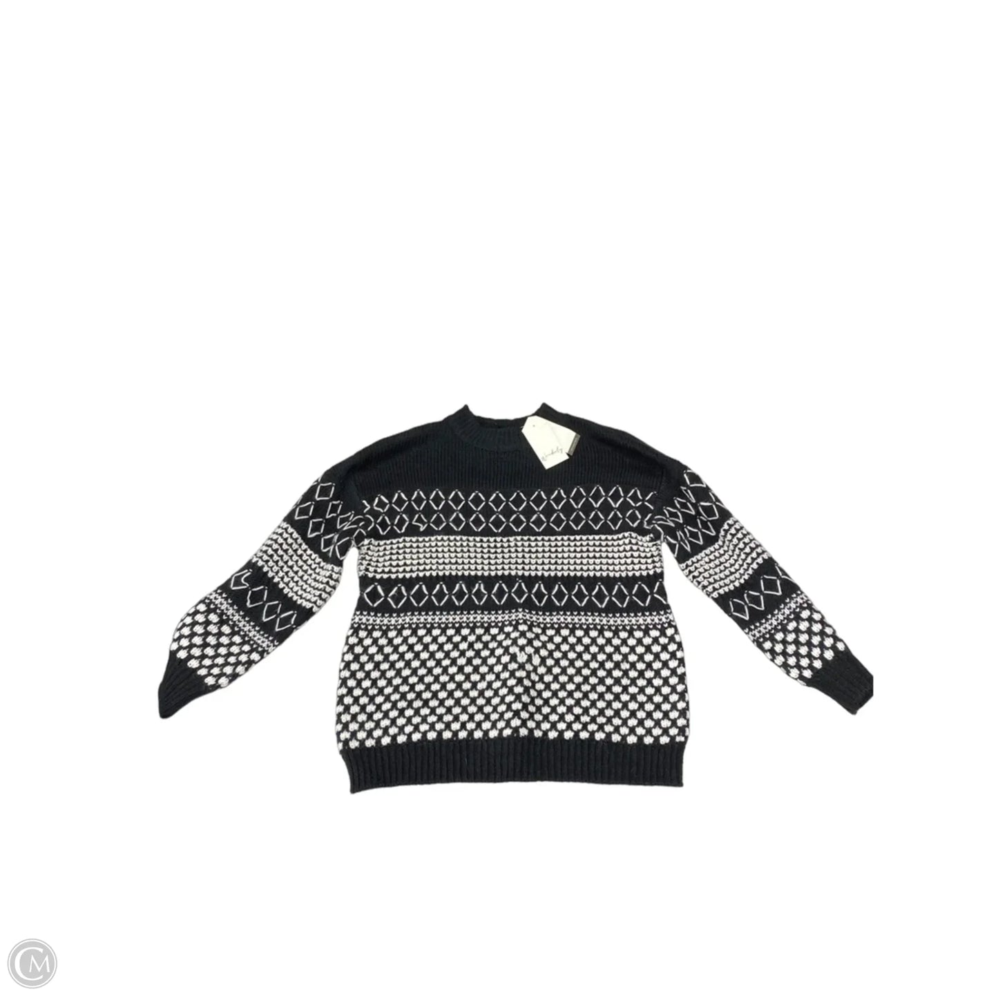 Sweater By Wonderly In Black & White, Size: M