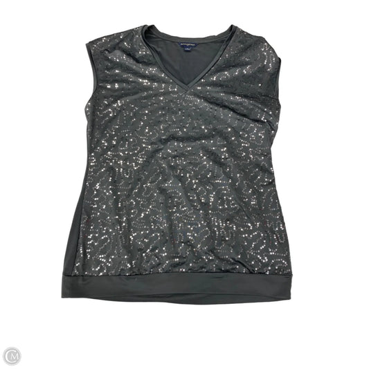 Blouse Short Sleeve By Banana Republic In Grey, Size: M