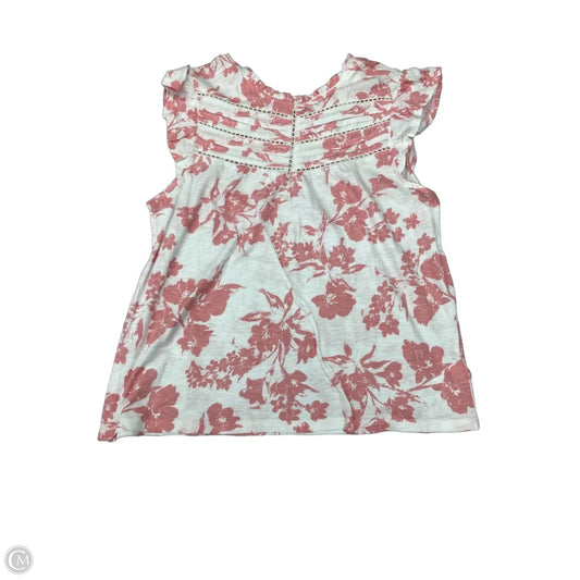Top Sleeveless By Lucky Brand In Pink & White, Size: M