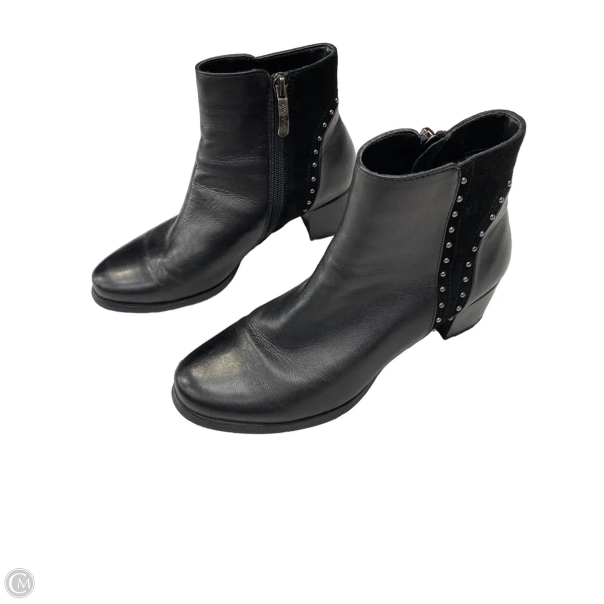Boots Ankle Heels By Clothes Mentor In Black, Size: 5.5