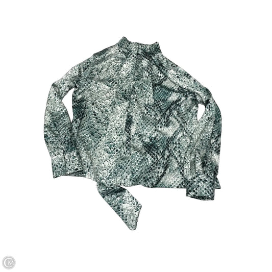 Blouse Long Sleeve By Worthington In Snakeskin Print, Size: Xl