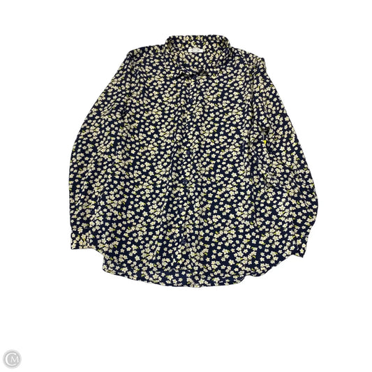 Blouse Long Sleeve By On 34th In Floral Print, Size: Xxl