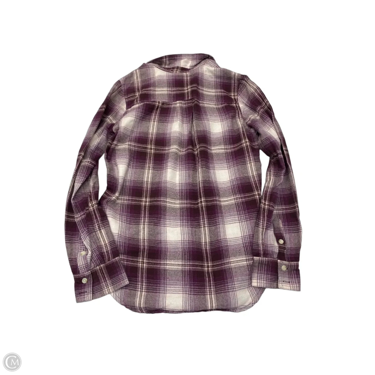 Top Long Sleeve Basic By Mossimo In Plaid Pattern, Size: M