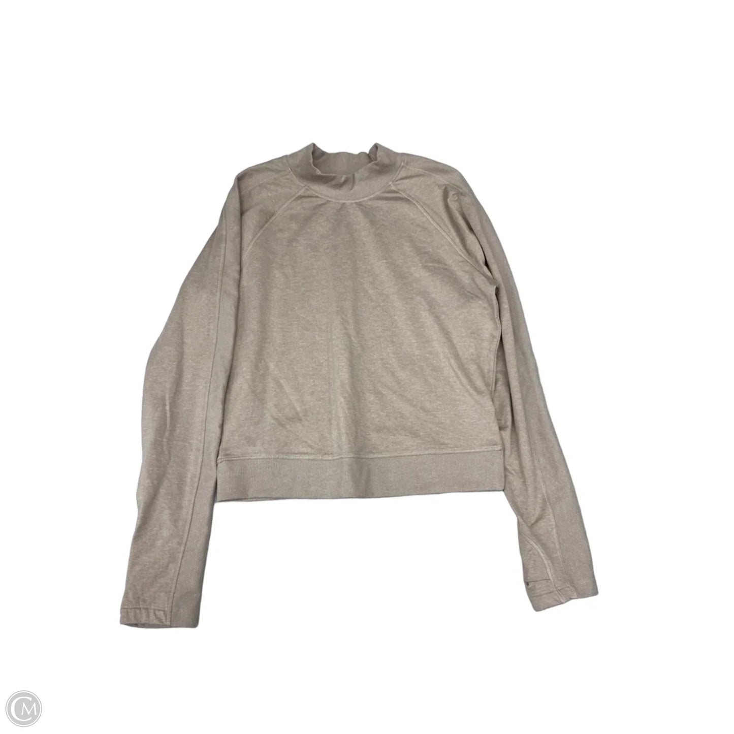 Athletic Top Long Sleeve Crewneck By Old Navy In Beige, Size: M