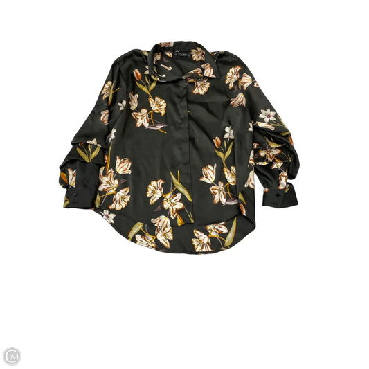 Top Long Sleeve By Zara In Floral Print, Size: Xs