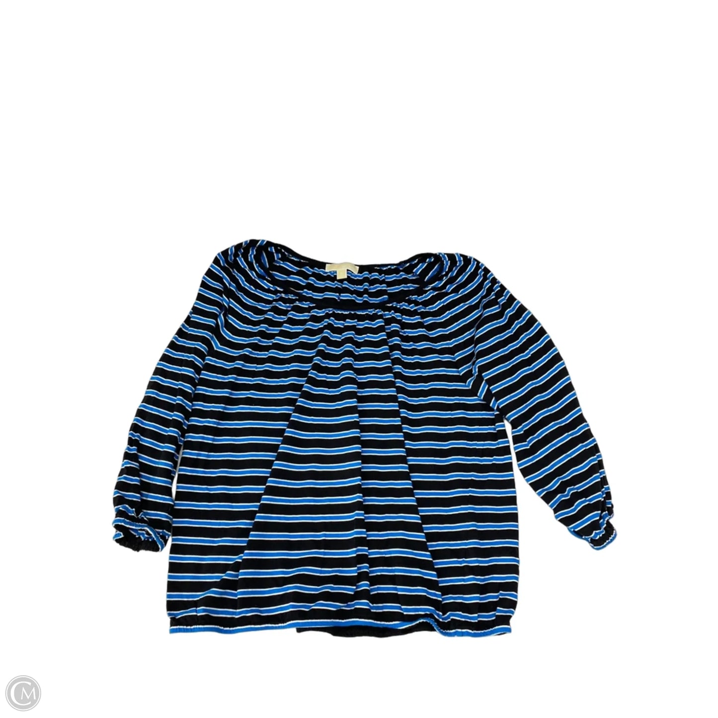 Top Long Sleeve Designer By Michael Kors In Black & Blue, Size: Xl