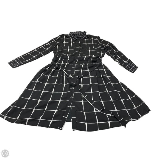 Dress Casual Midi By Who What Wear In Black & White, Size: Xxl