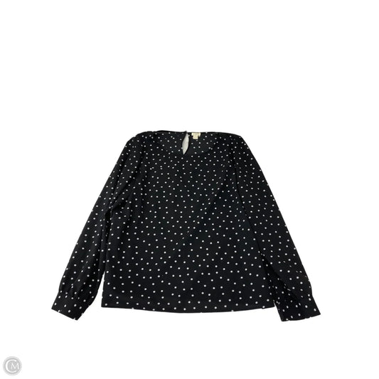 Blouse Long Sleeve By J. Crew In Polkadot Pattern, Size: Xxl