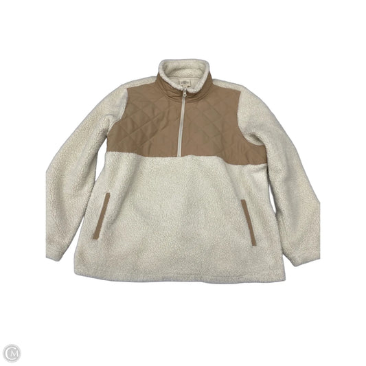 Jacket Faux Fur & Sherpa By St Johns Bay In Brown & Cream, Size: Xxl