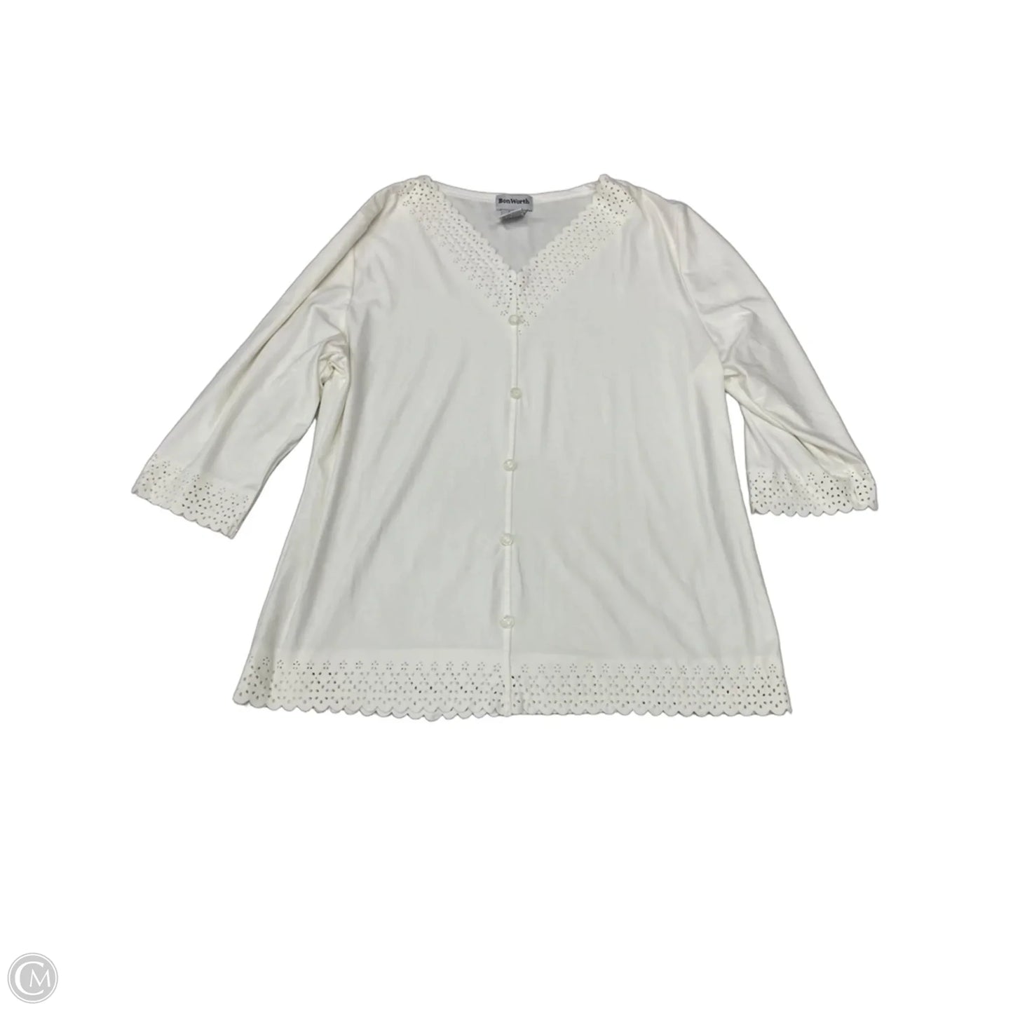 Top Long Sleeve By Bohme In Cream, Size: Sp