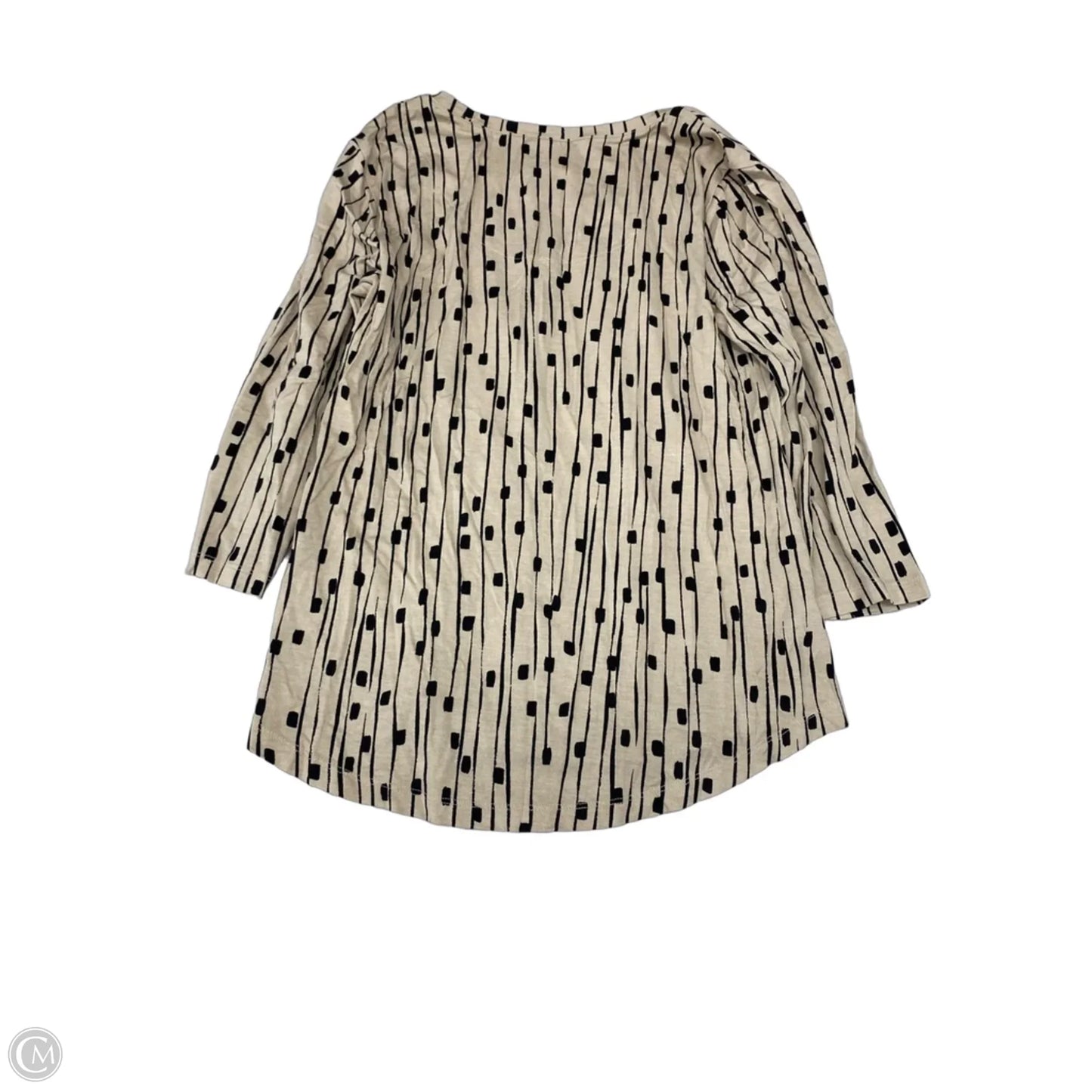 Blouse 3/4 Sleeve By Jm Collections In Black & Tan, Size: Sp