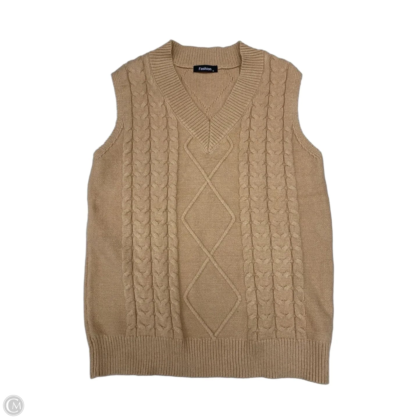 Vest Sweater By Clothes Mentor In Tan, Size: S