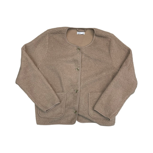 Jacket Faux Fur & Sherpa By Croft And Barrow In Cream, Size:Xxl