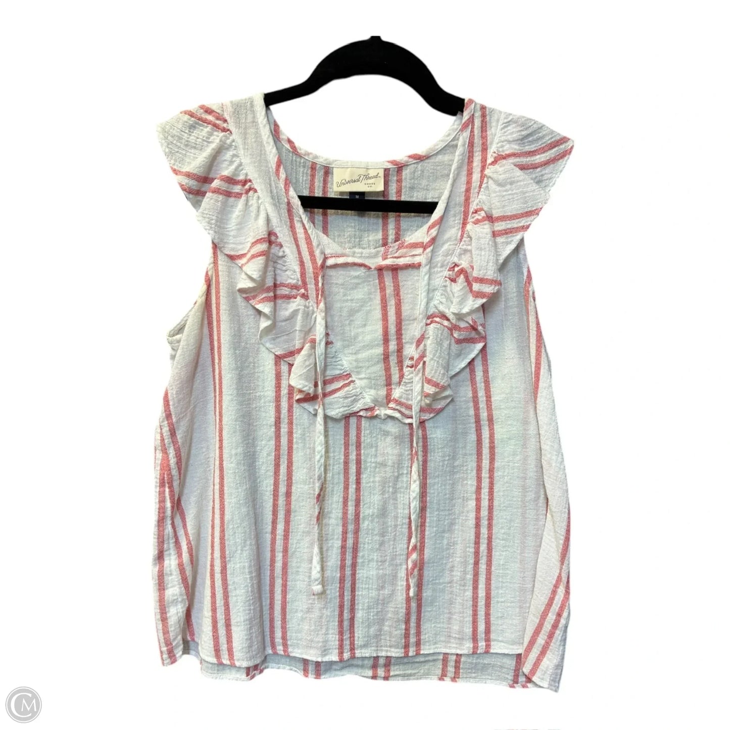 Blouse Sleeveless By Universal Thread In Pink & White, Size: M