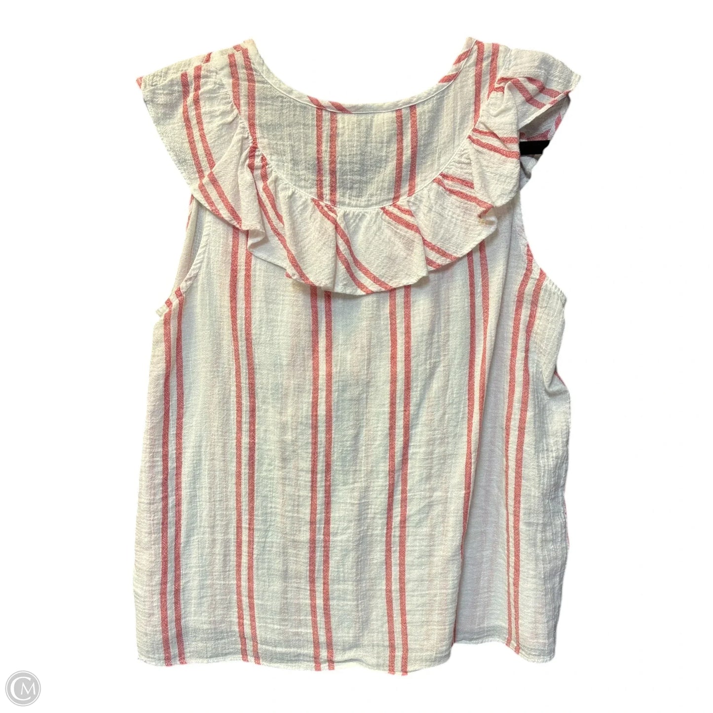 Blouse Sleeveless By Universal Thread In Pink & White, Size: M