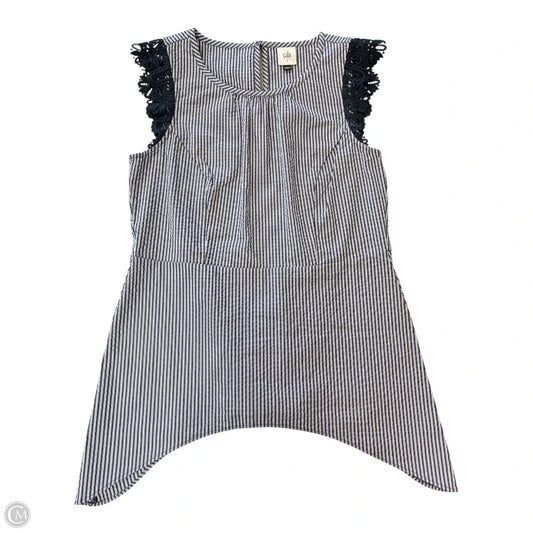 Blouse Short Sleeve By Cabi In Navy, Size: S