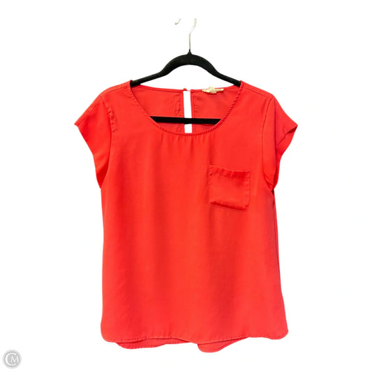 Blouse Short Sleeve By E&m In Orange, Size: M