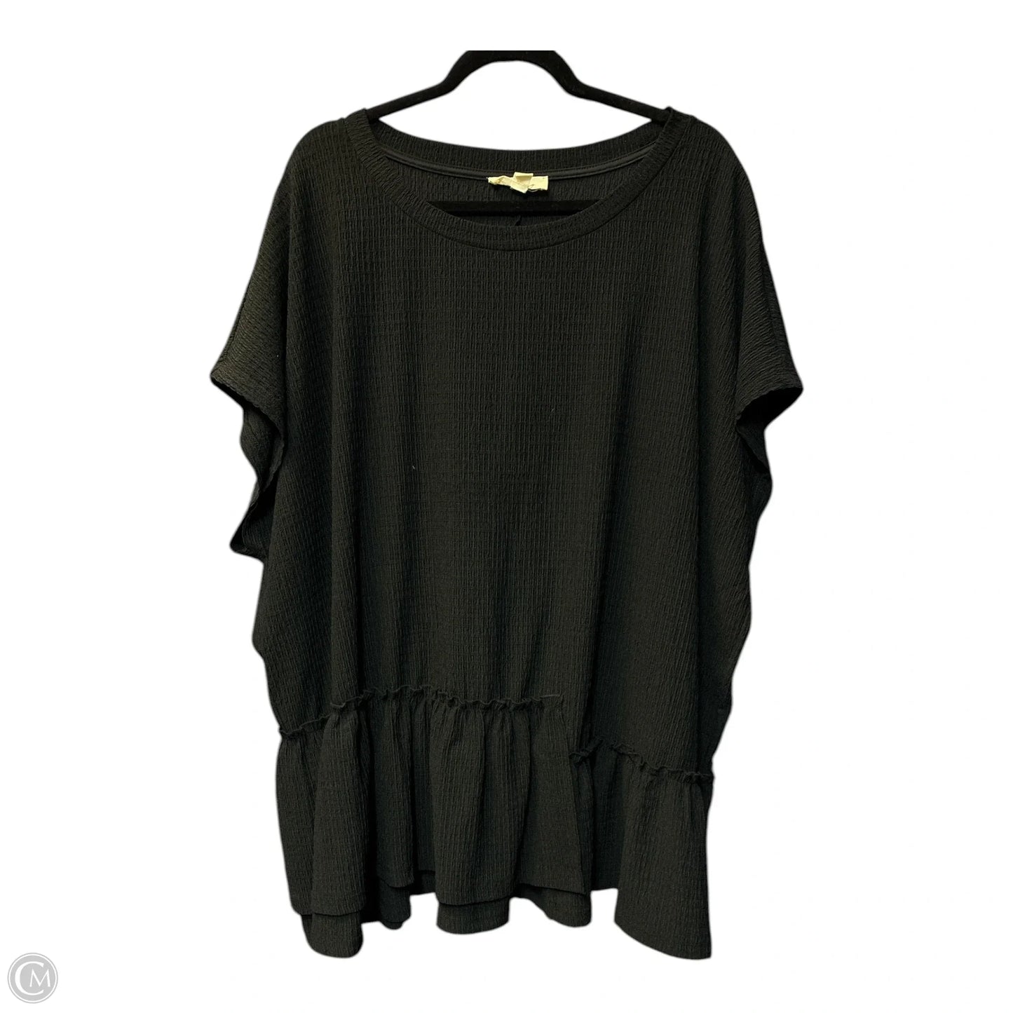 Top Short Sleeve By Cme In Black, Size: 2x