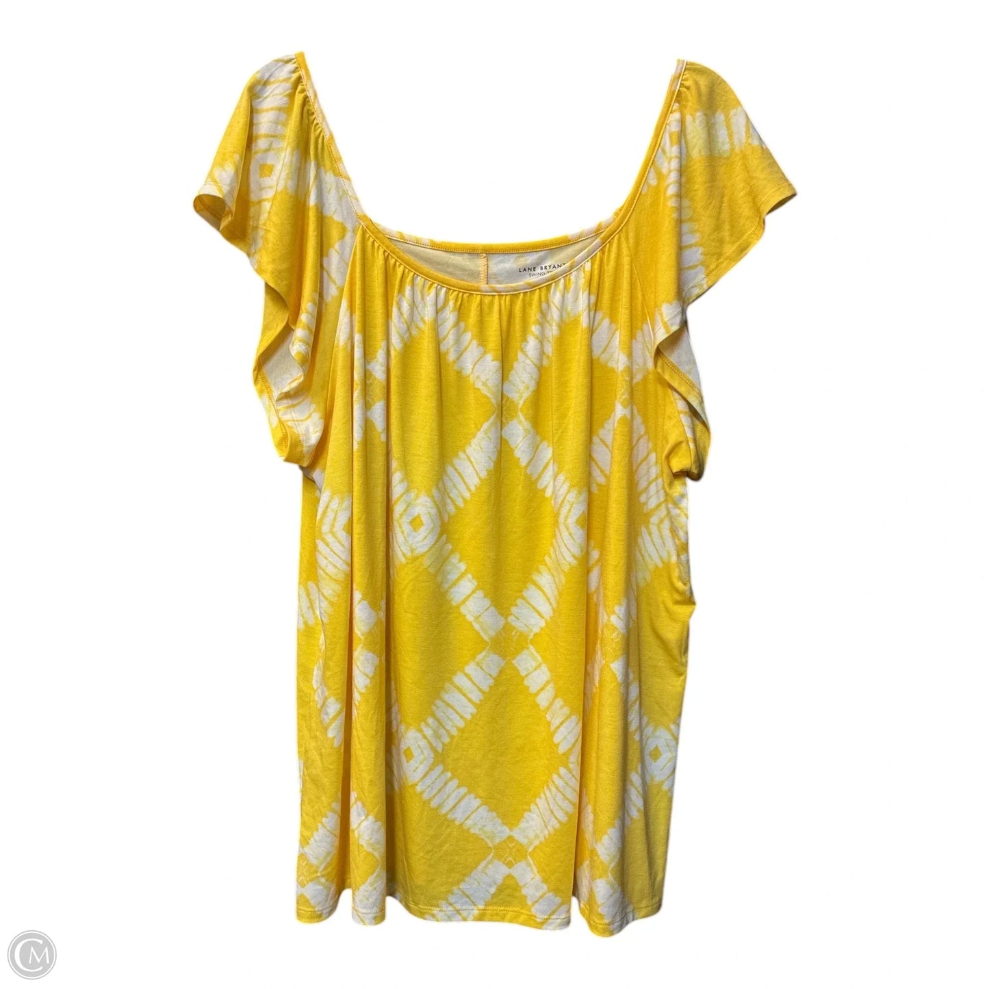 Top Short Sleeve By Lane Bryant In Yellow, Size: 1x