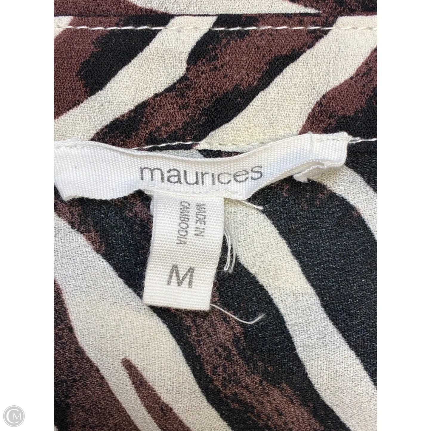 Blouse Sleeveless By Maurices In Zebra Print, Size: M