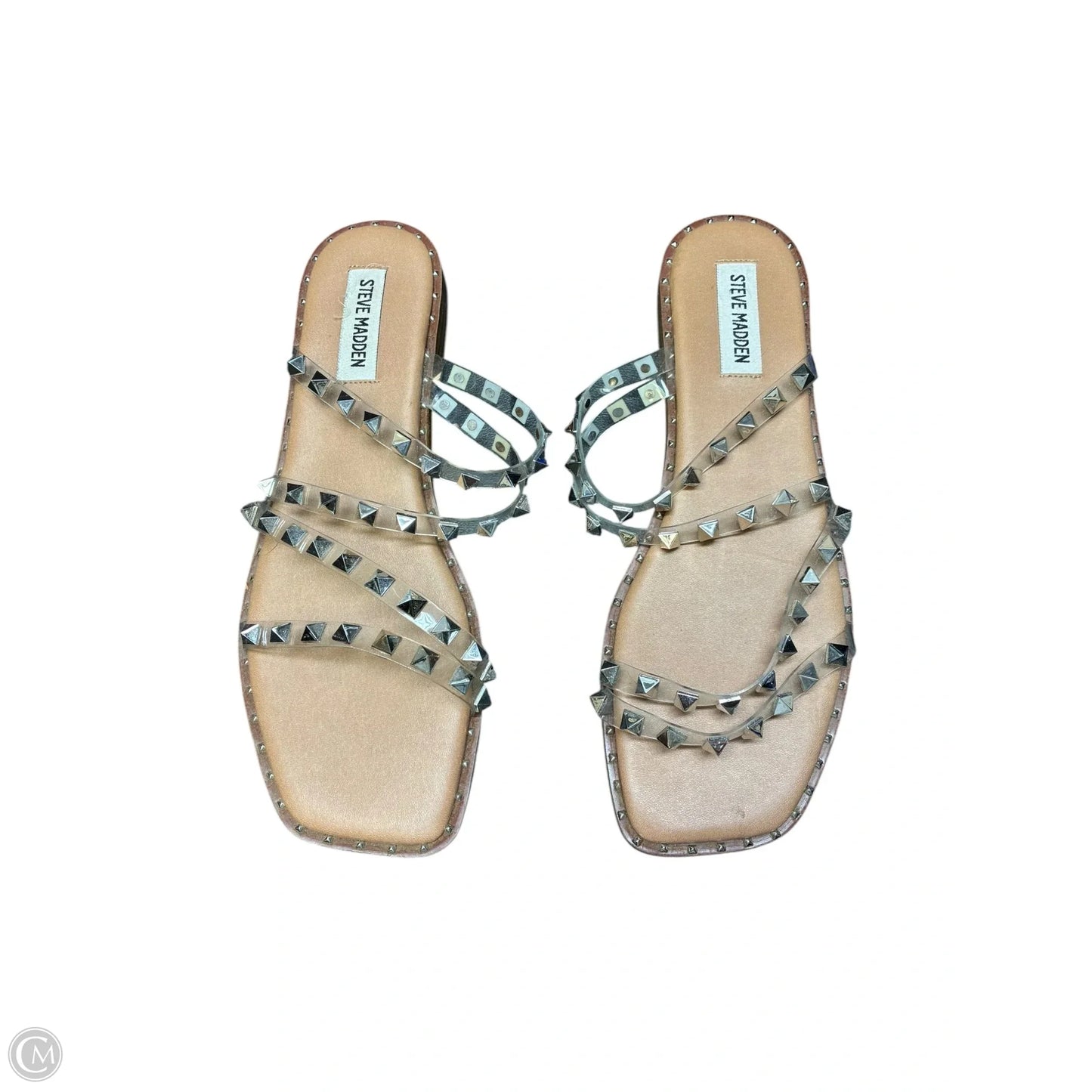 Sandals Flats By Steve Madden In Silver, Size: 9.5