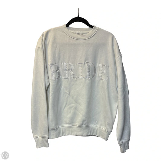 Sweatshirt Crewneck By Clothes Mentor In White, Size: M