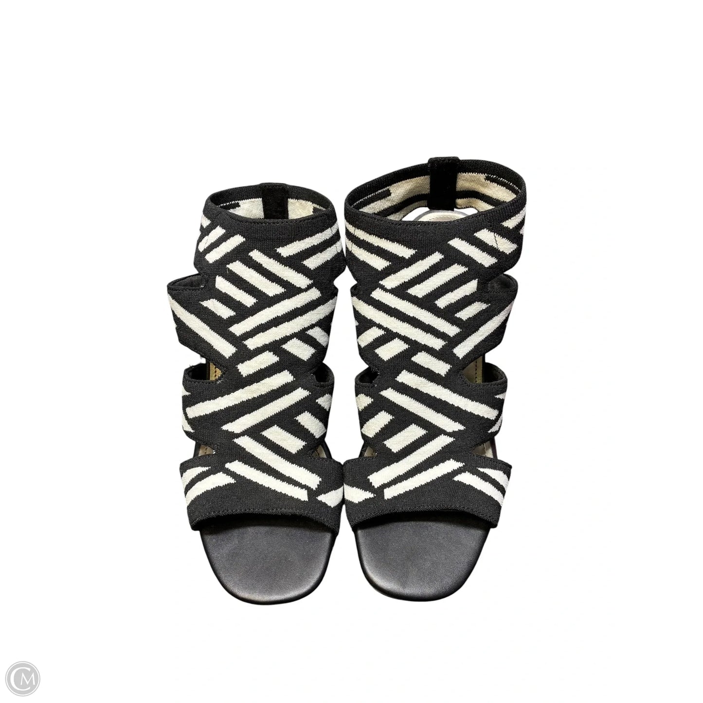 Sandals Heels Block By Impo In Black & White, Size: 9.5
